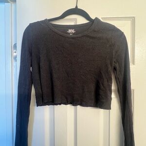 BDG Black Long Sleeve Crop Top